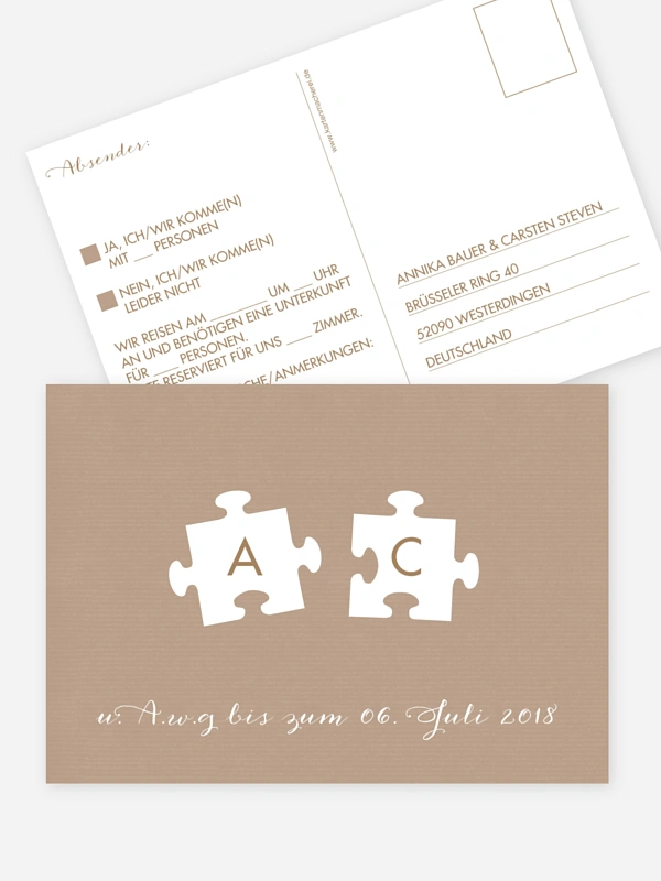 Antwortkarte Hochzeit Perfect Pair