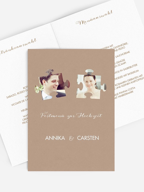 Menükarte Hochzeit Perfect Pair