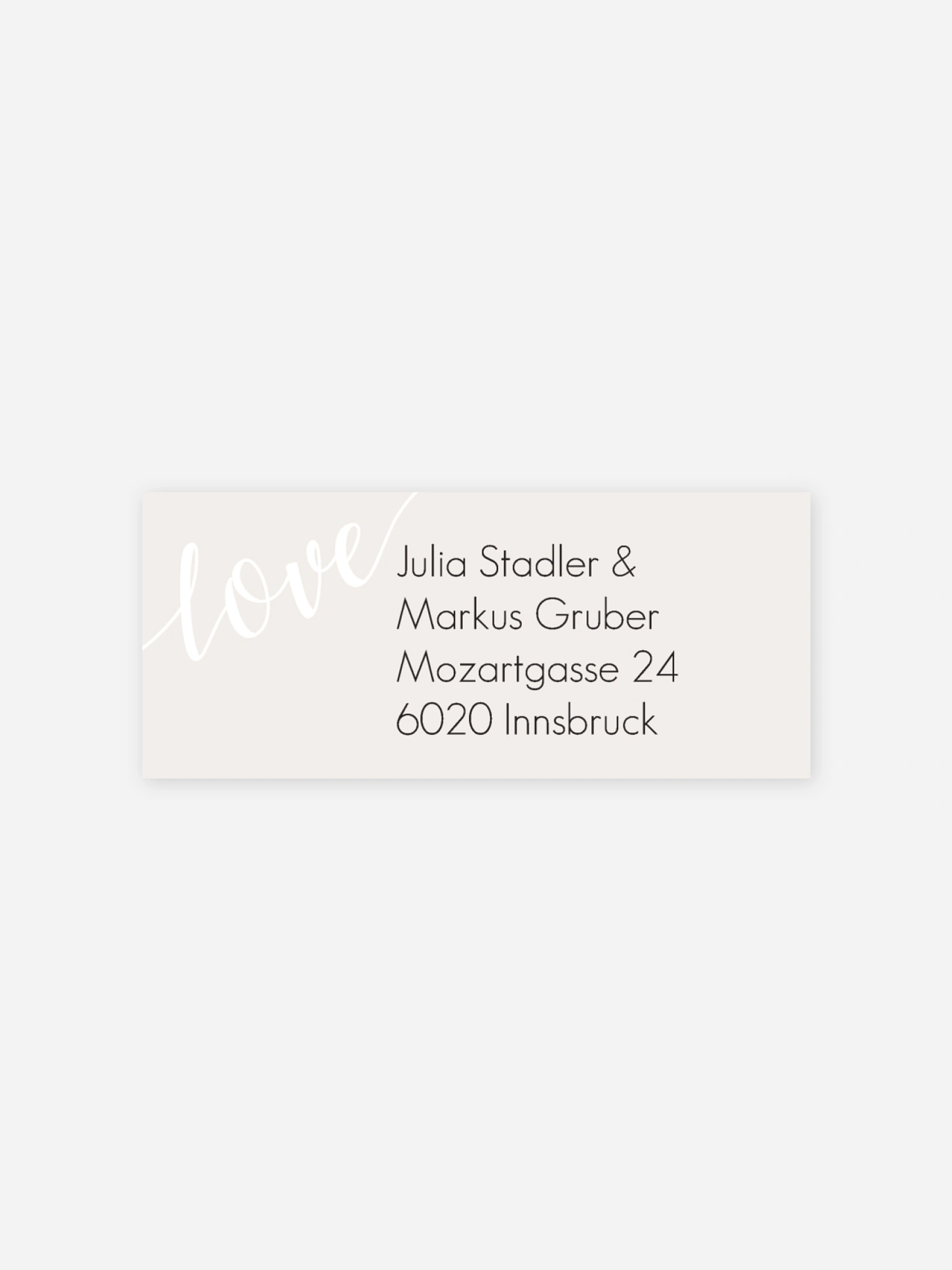Absenderaufkleber Hochzeit Only Love