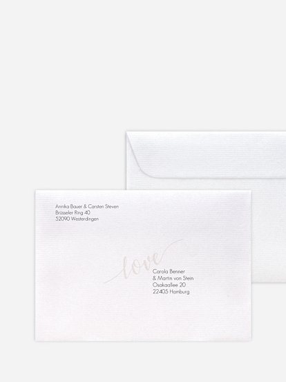 Bedruckter Briefumschlag Hochzeit Only Love