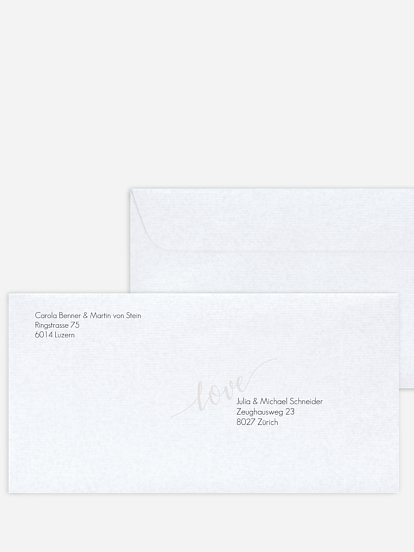 Bedruckter Briefumschlag Hochzeit Only Love