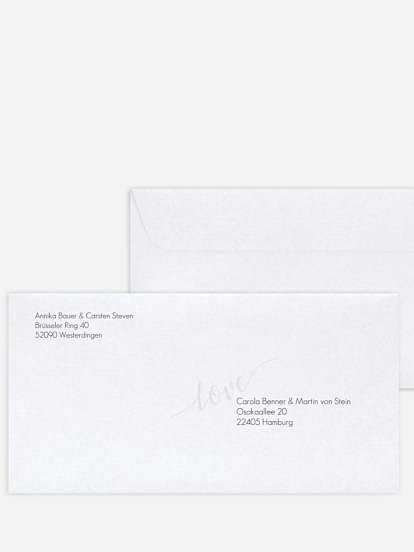 Bedruckter Briefumschlag Hochzeit Only Love