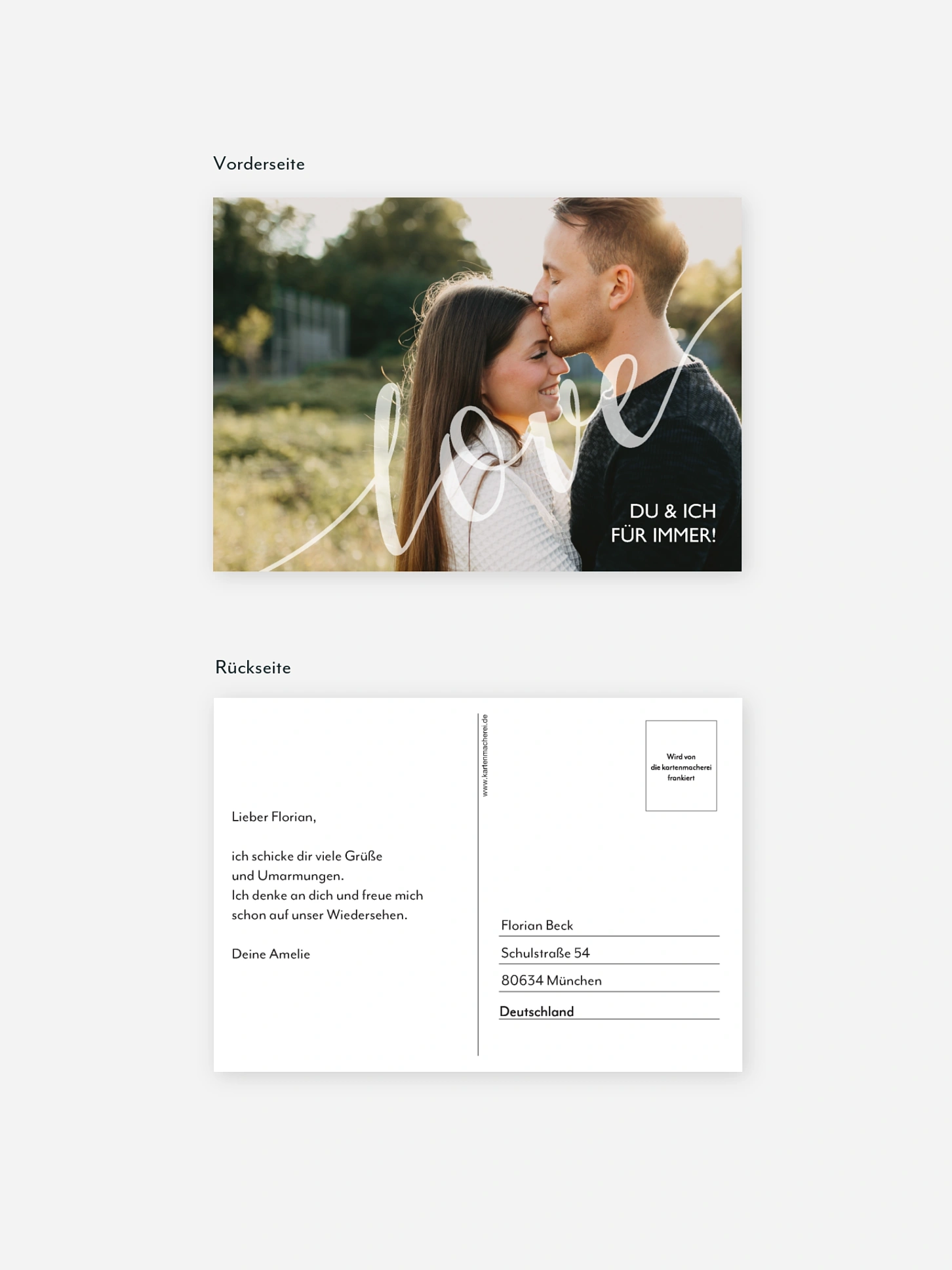 Postkarte Direktversand Only Love