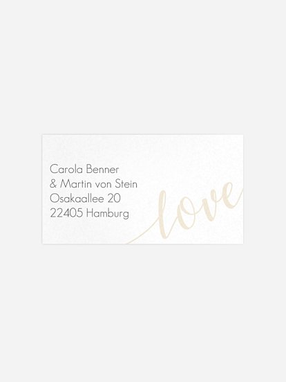 Empfängeraufkleber Hochzeit Only Love