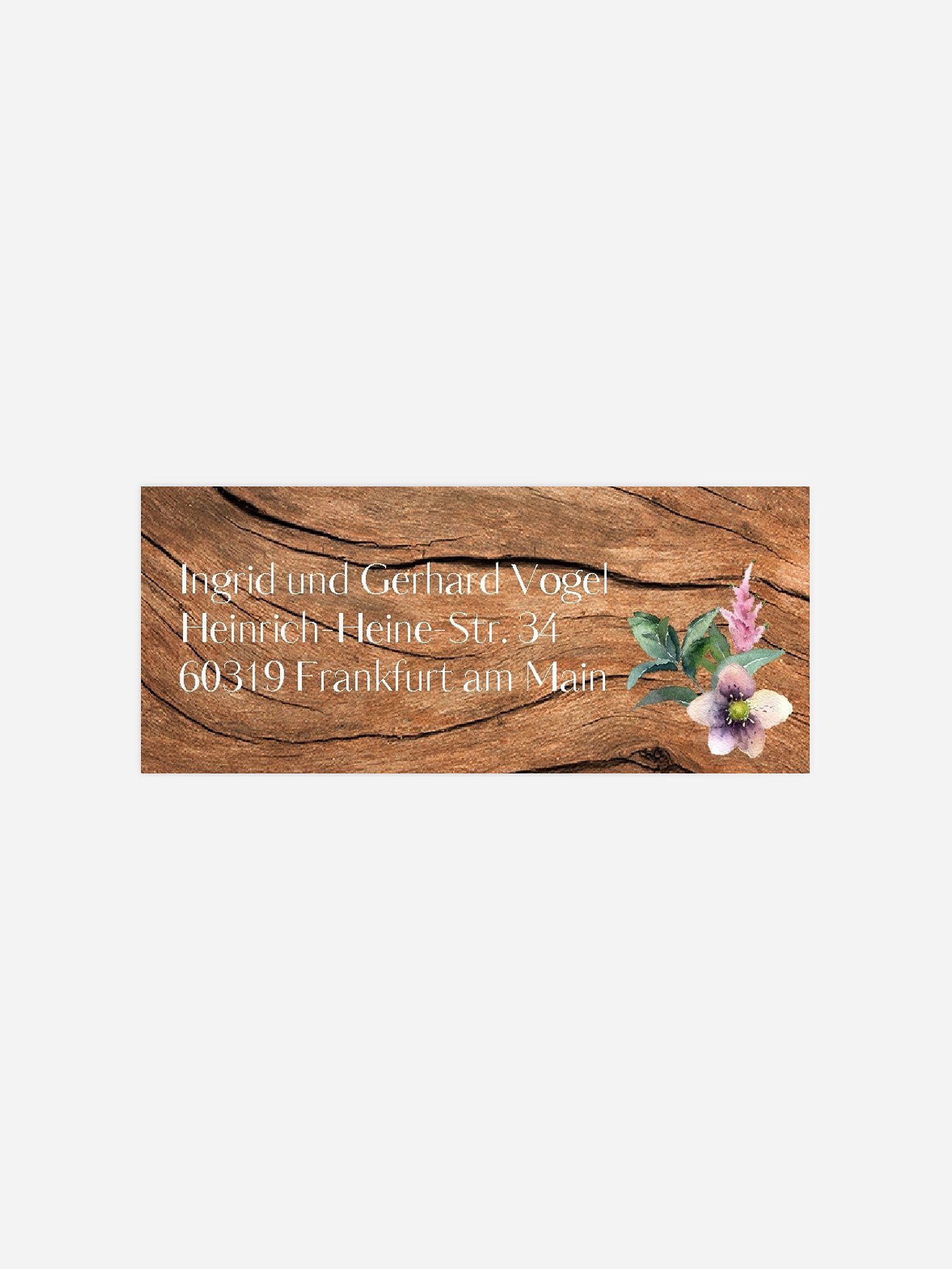 Absenderaufkleber Silberhochzeit Rustic Bloom