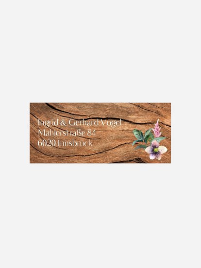 Absenderaufkleber Silberhochzeit Rustic Bloom