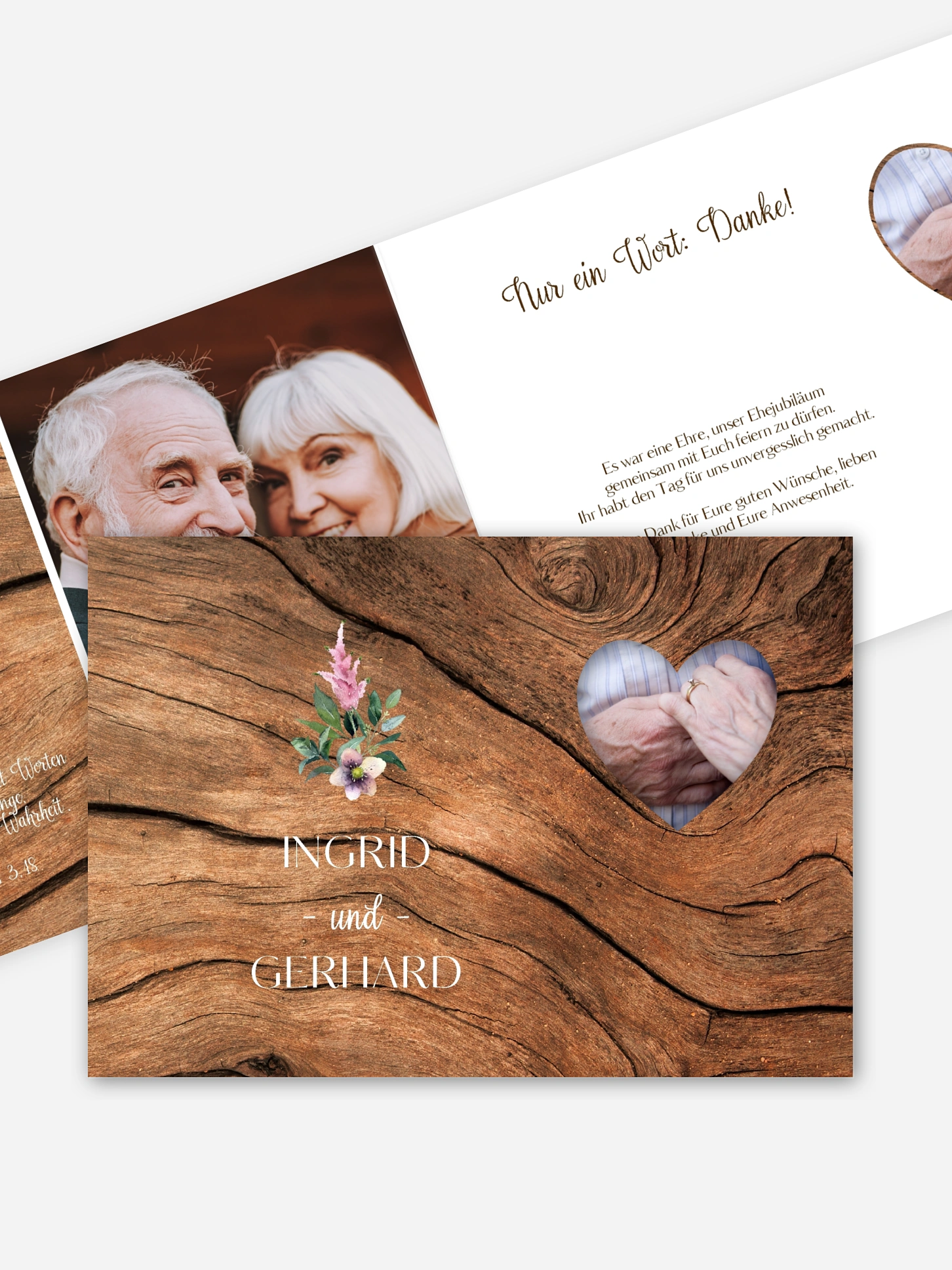 Danksagung zur Goldenen Hochzeit Rustic Bloom