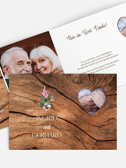 Danksagung zur Goldenen Hochzeit Rustic Bloom