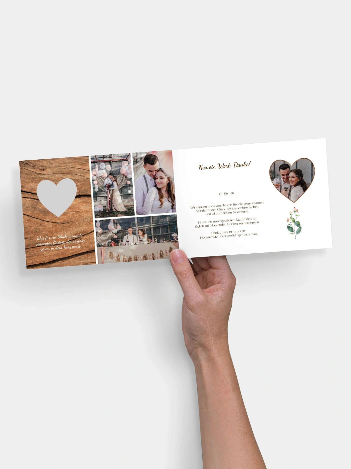 Dankeskarte Hochzeit Rustic Bloom