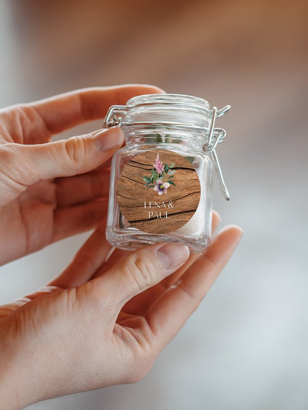 Geschenkaufkleber Hochzeit Rustic Bloom