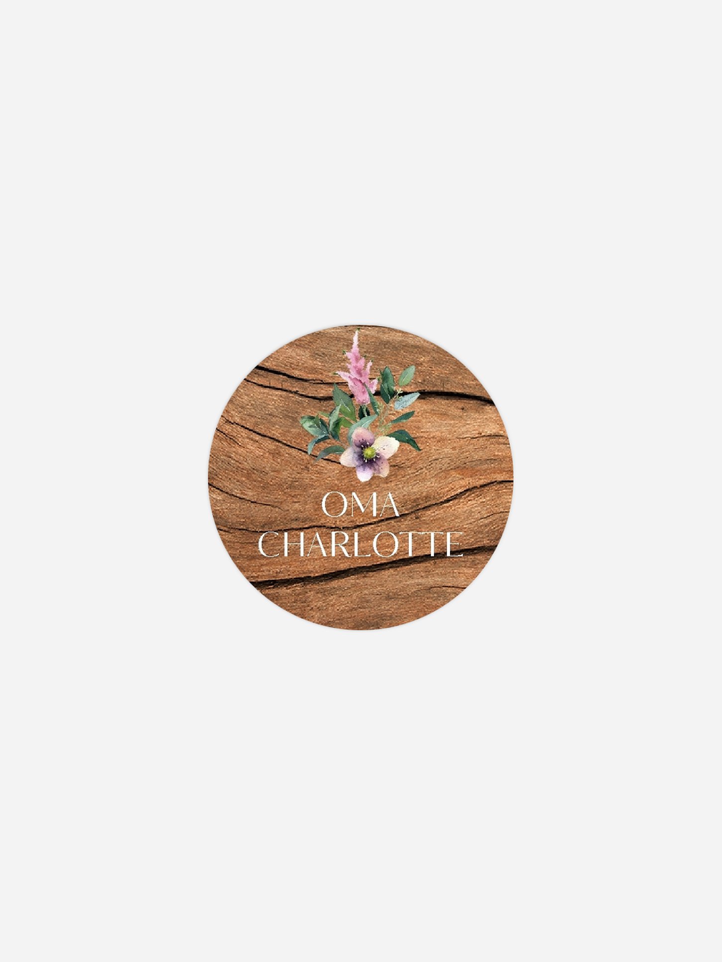 Geschenkaufkleber personalisiert Rustic Bloom