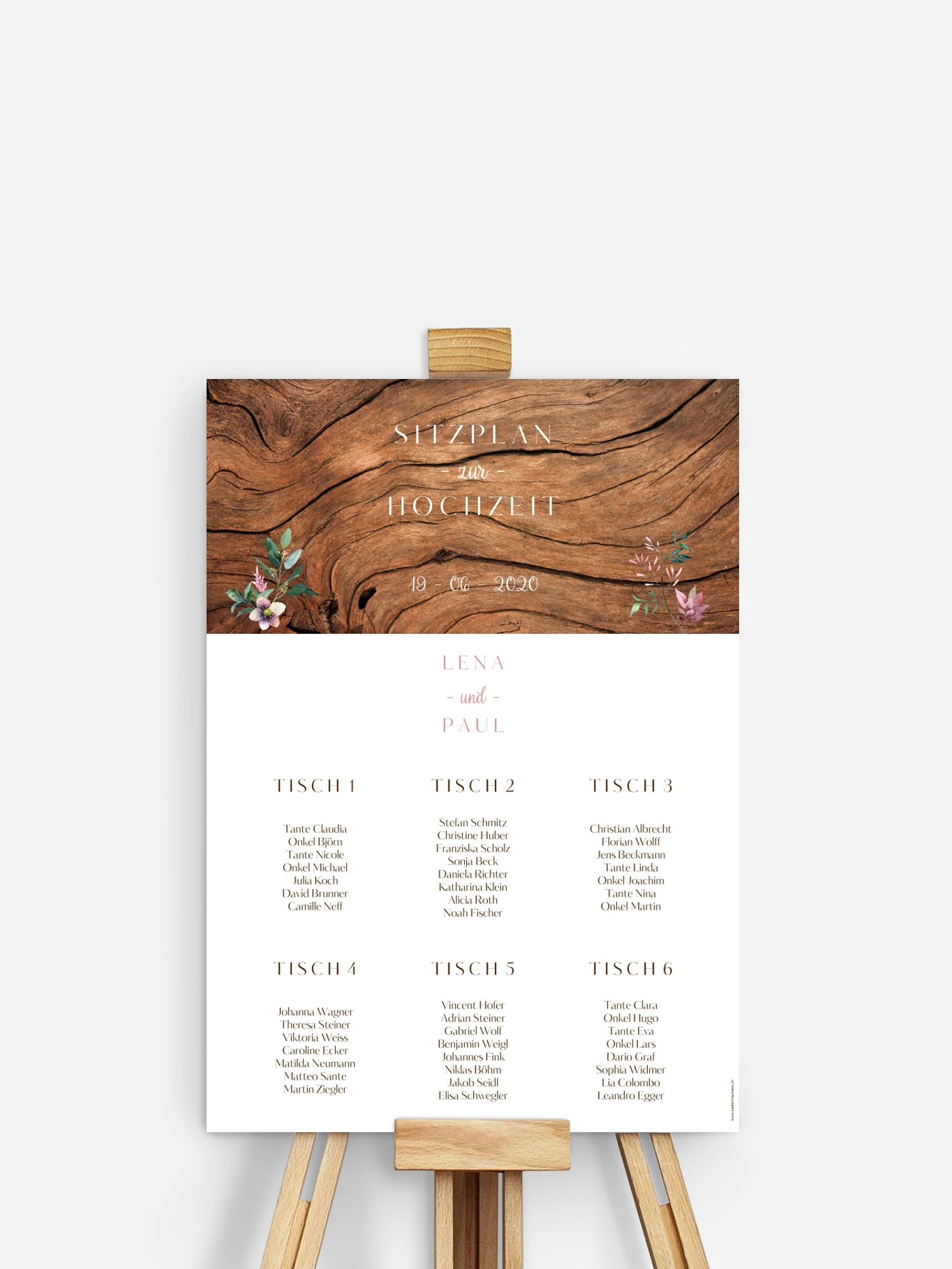 Sitzplan Plakat Rustic Bloom