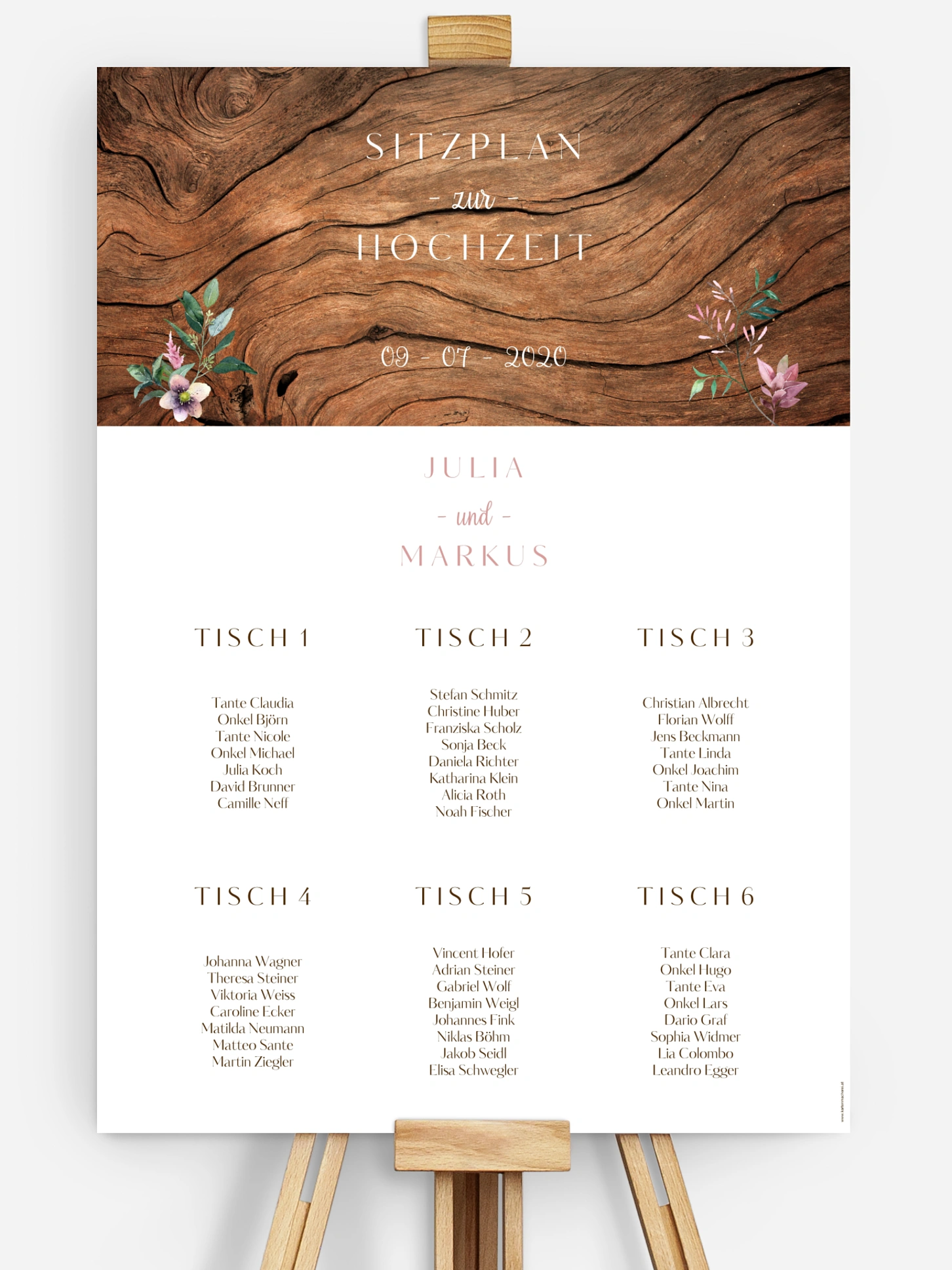 Sitzplan Plakat Rustic Bloom