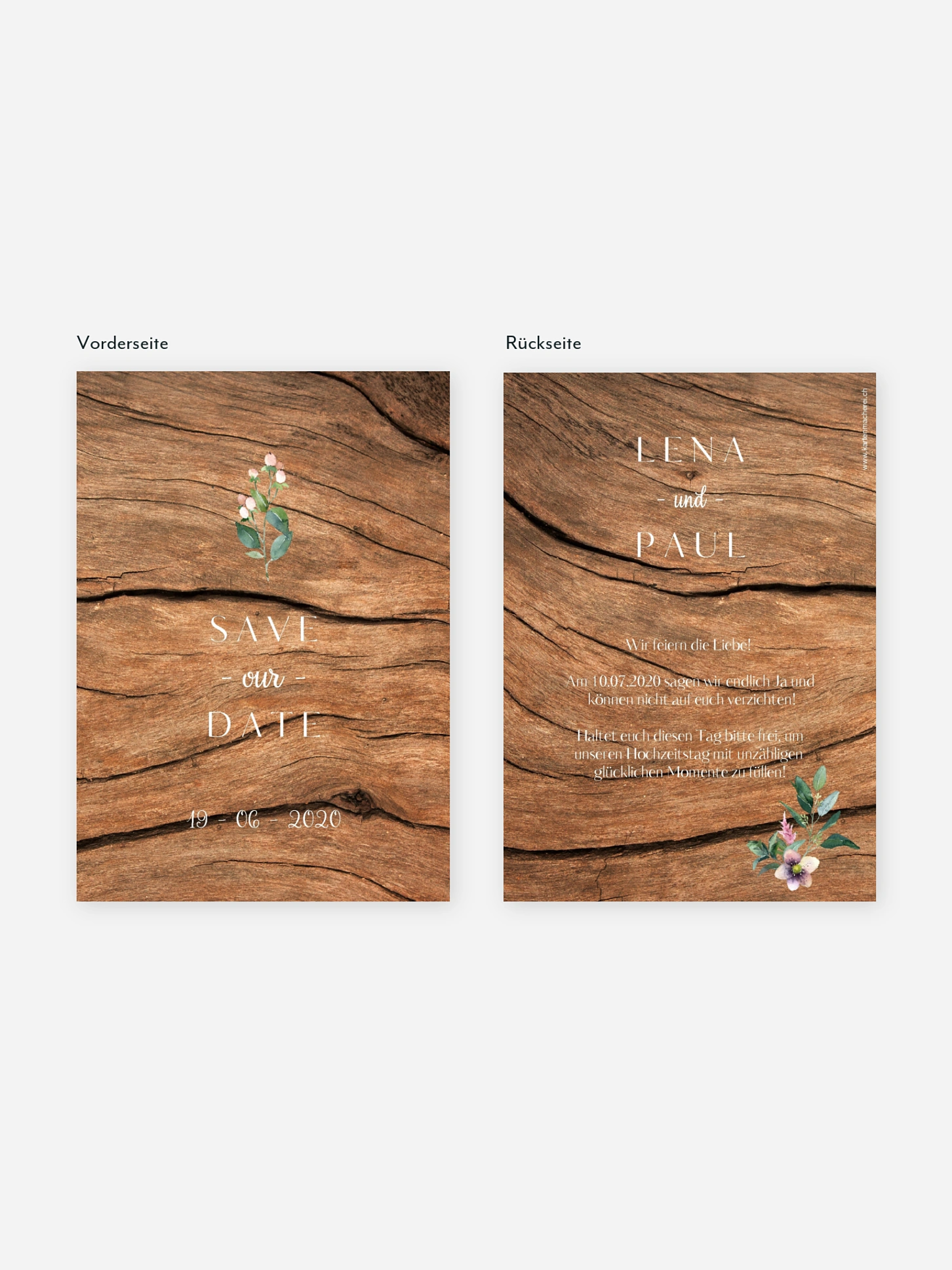 Save-the-Date Karte Rustic Bloom