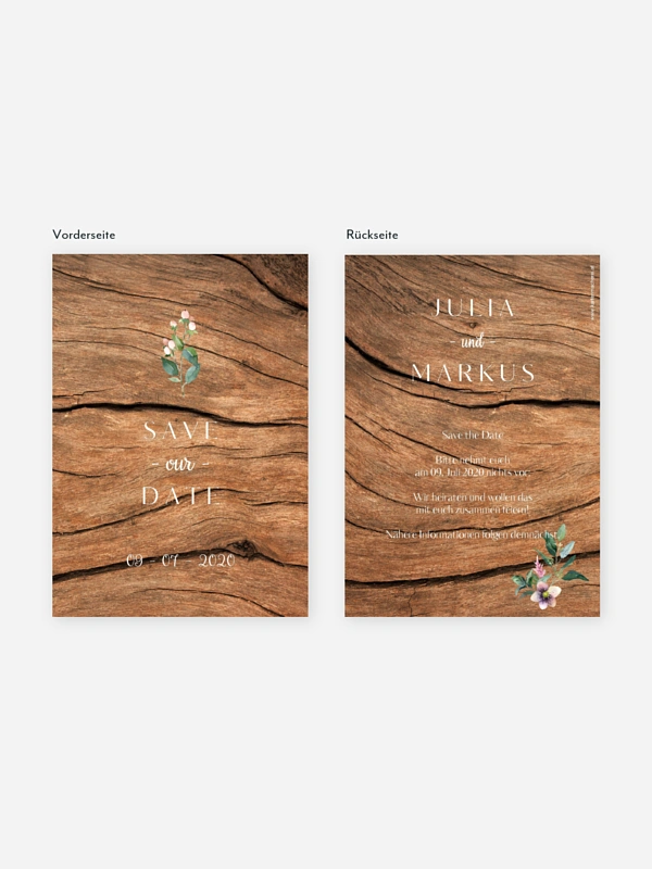 Save-the-Date Karte Rustic Bloom