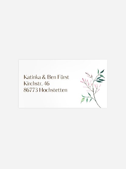 Empfängeraufkleber Silberhochzeit Rustic Bloom