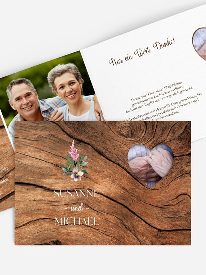 Danksagung zur Silberhochzeit Rustic Bloom