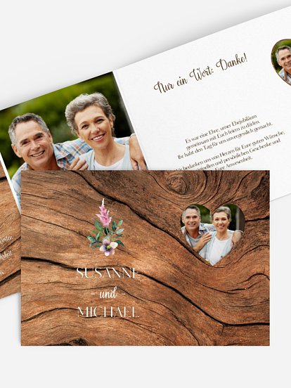 Danksagung zur Silberhochzeit Rustic Bloom