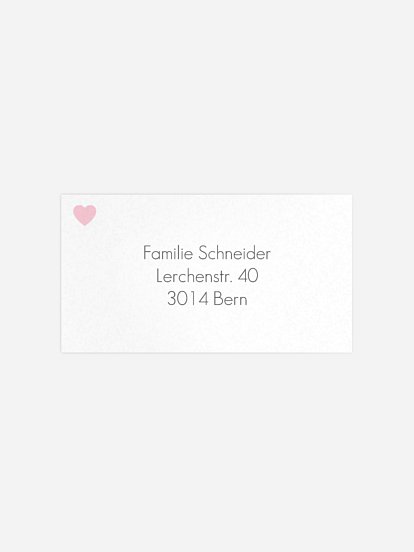 Empfängeraufkleber Geburt Kleines Herz