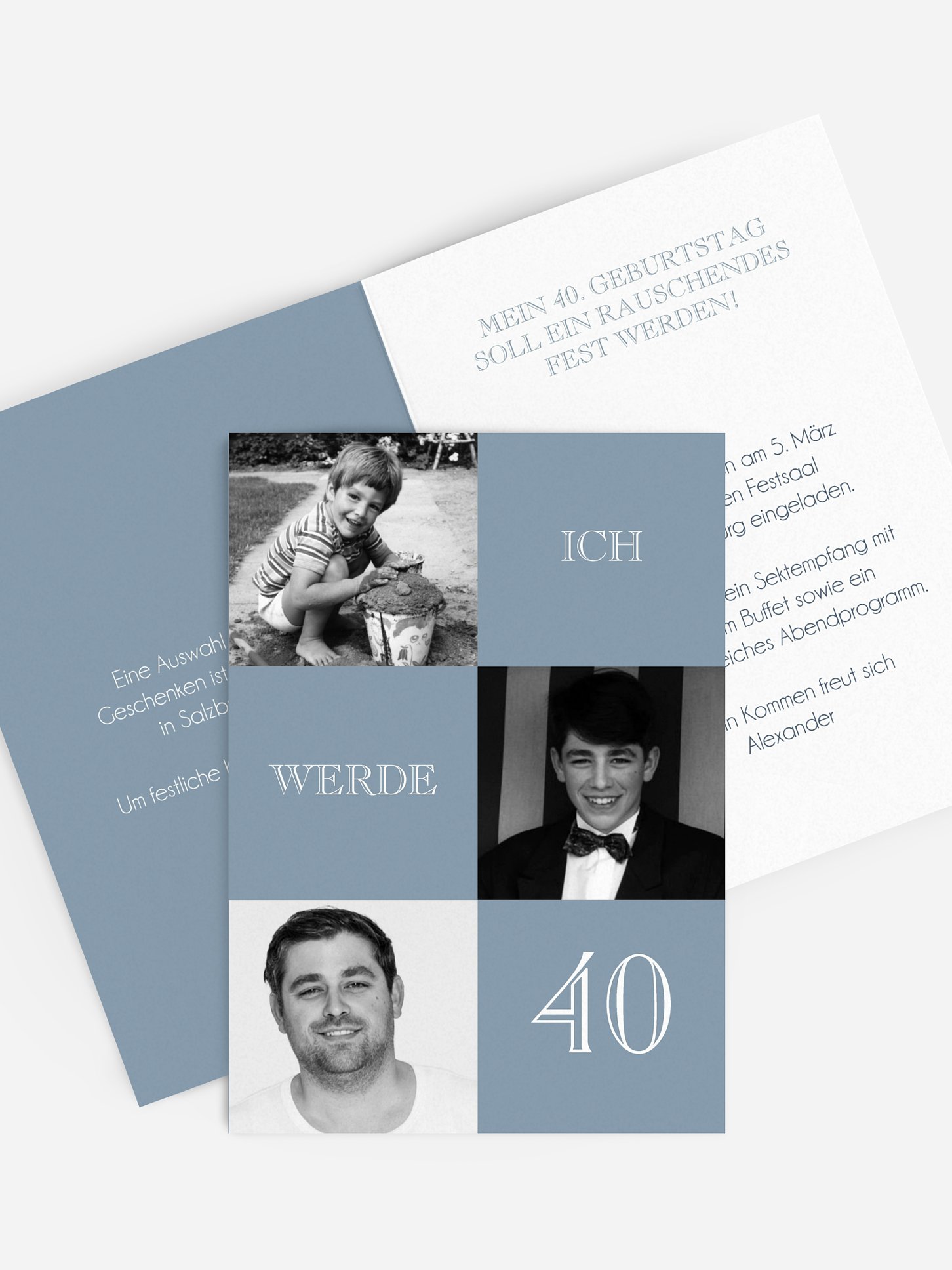 Einladung 40. Geburtstag Bildergeschichte