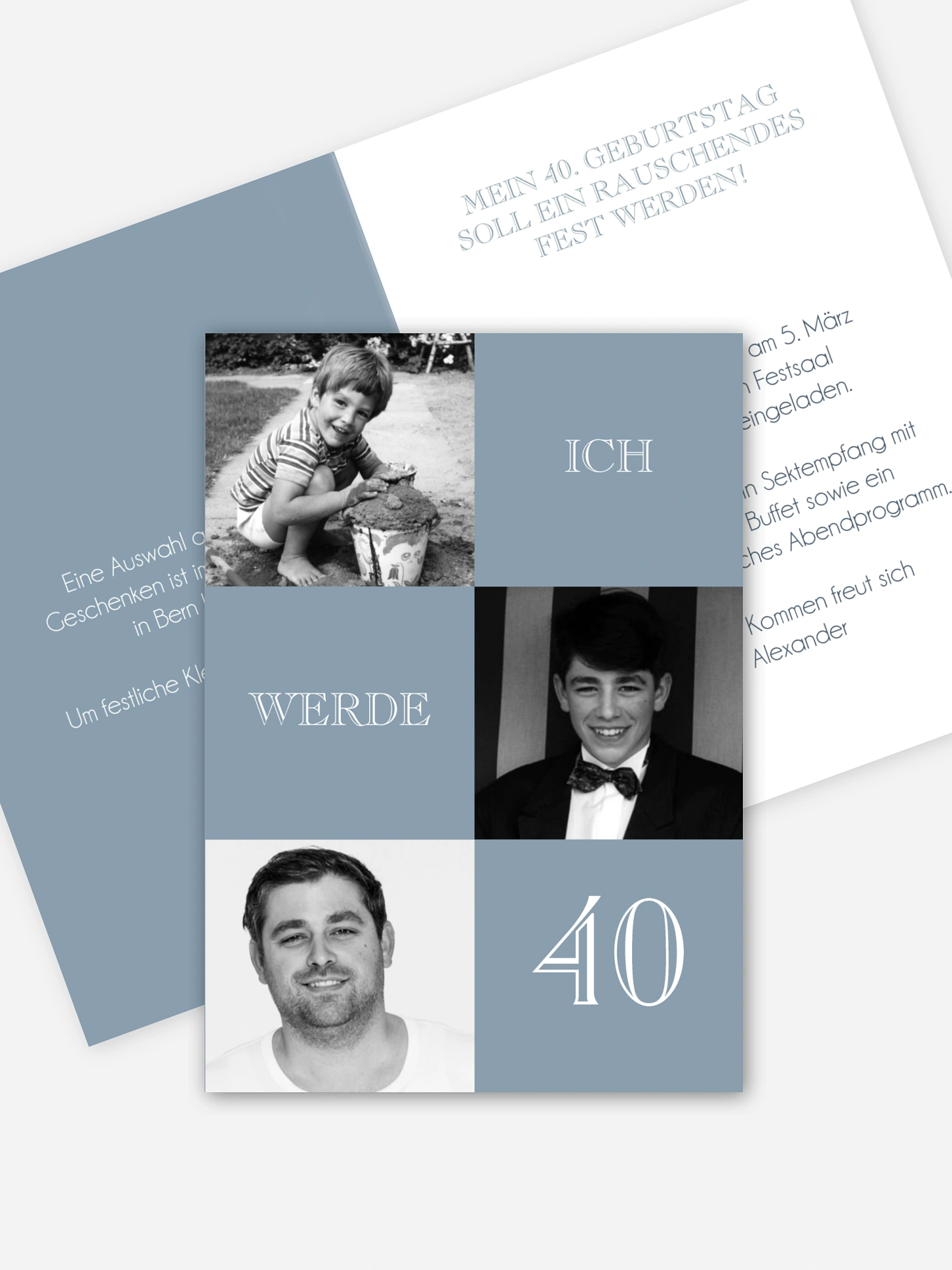 Einladung 40. Geburtstag Bildergeschichte