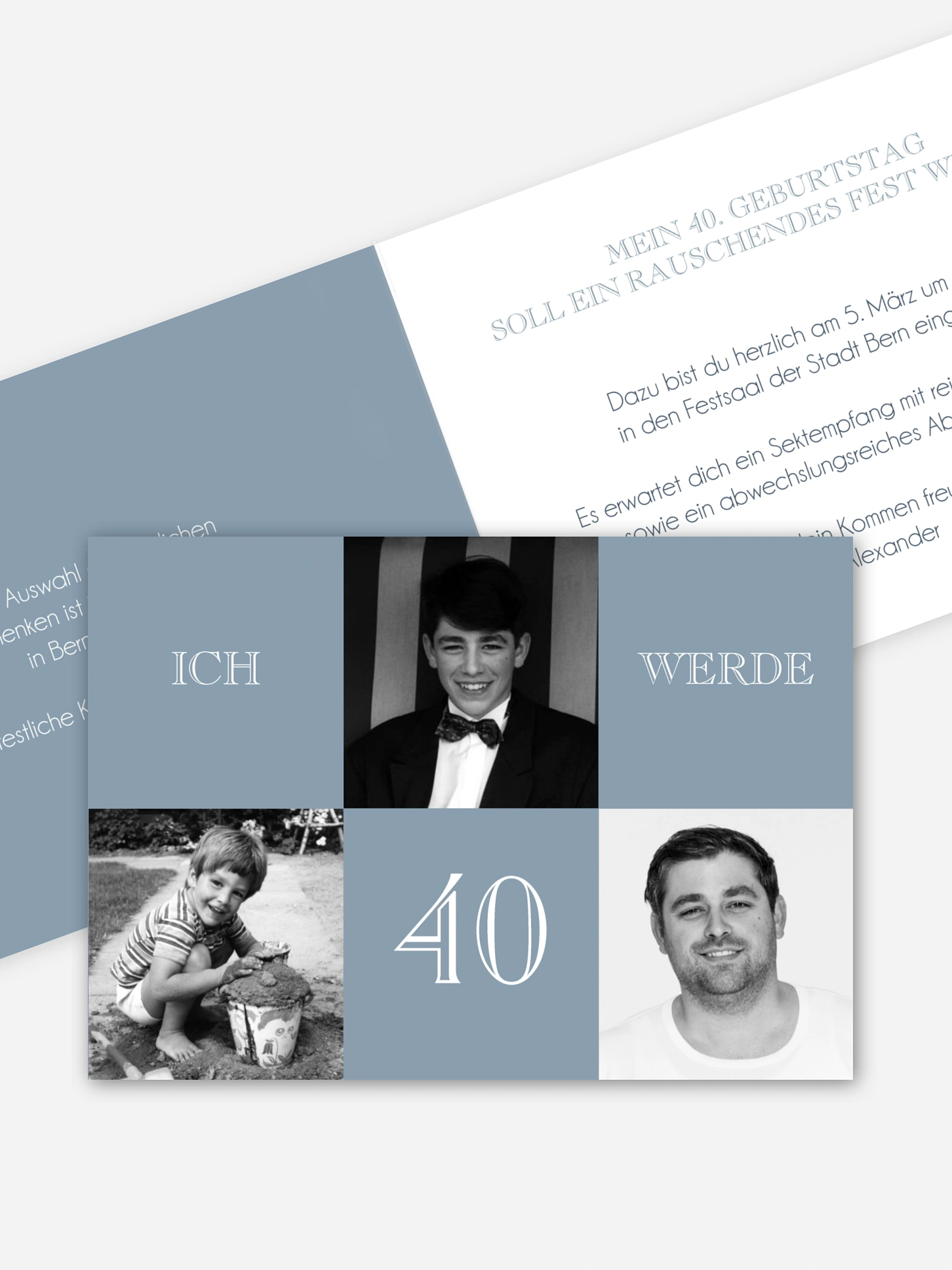 Einladung 40. Geburtstag Bildergeschichte