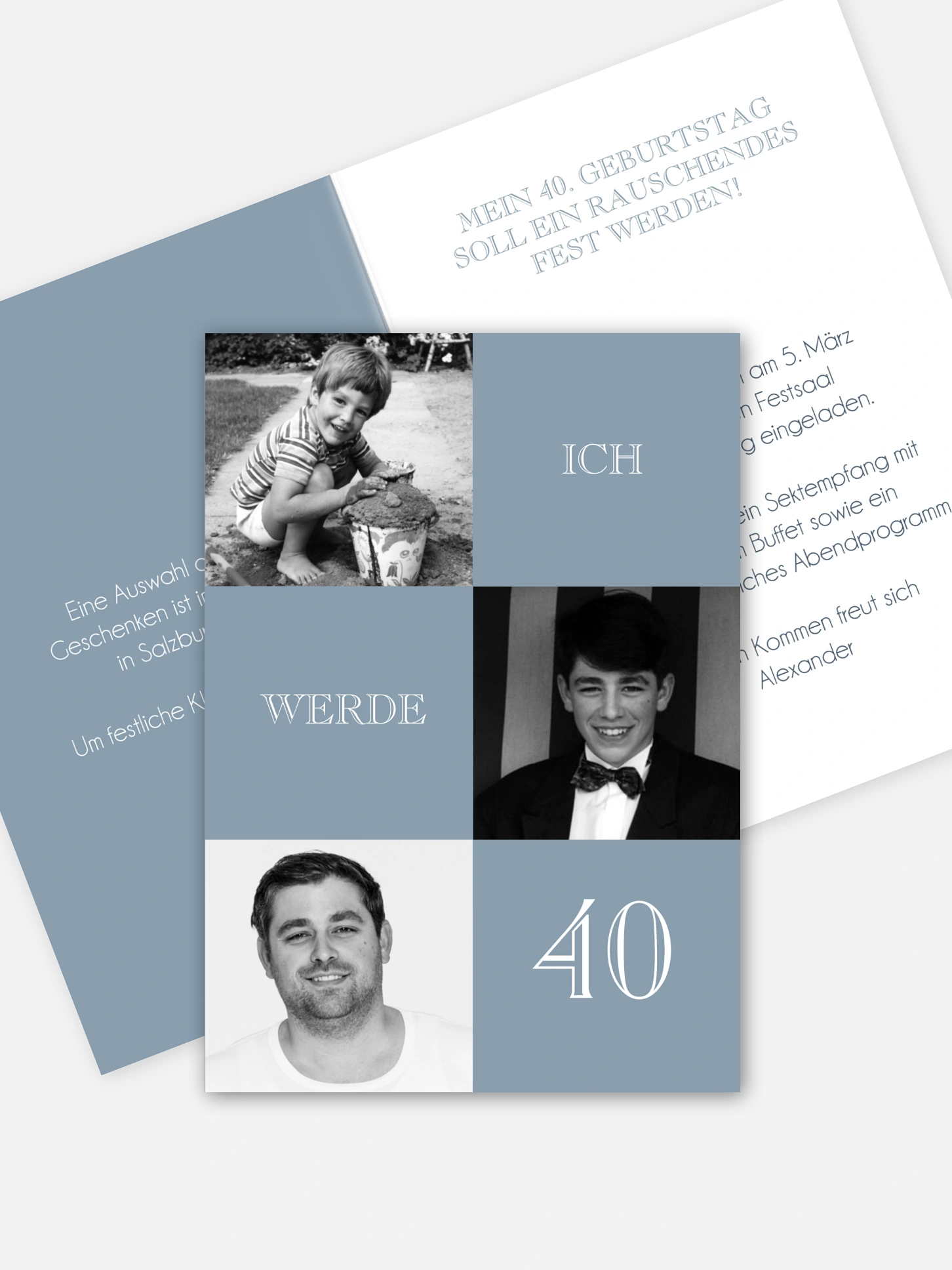 Einladung 40. Geburtstag Bildergeschichte