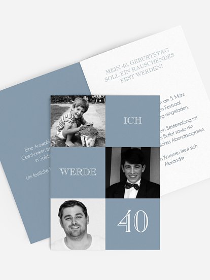 Einladung 40. Geburtstag Bildergeschichte