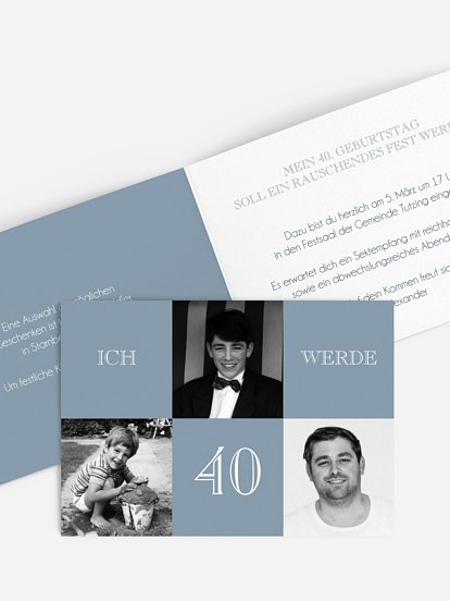 Einladung 40. Geburtstag Bildergeschichte