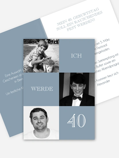 Einladung 40. Geburtstag Bildergeschichte