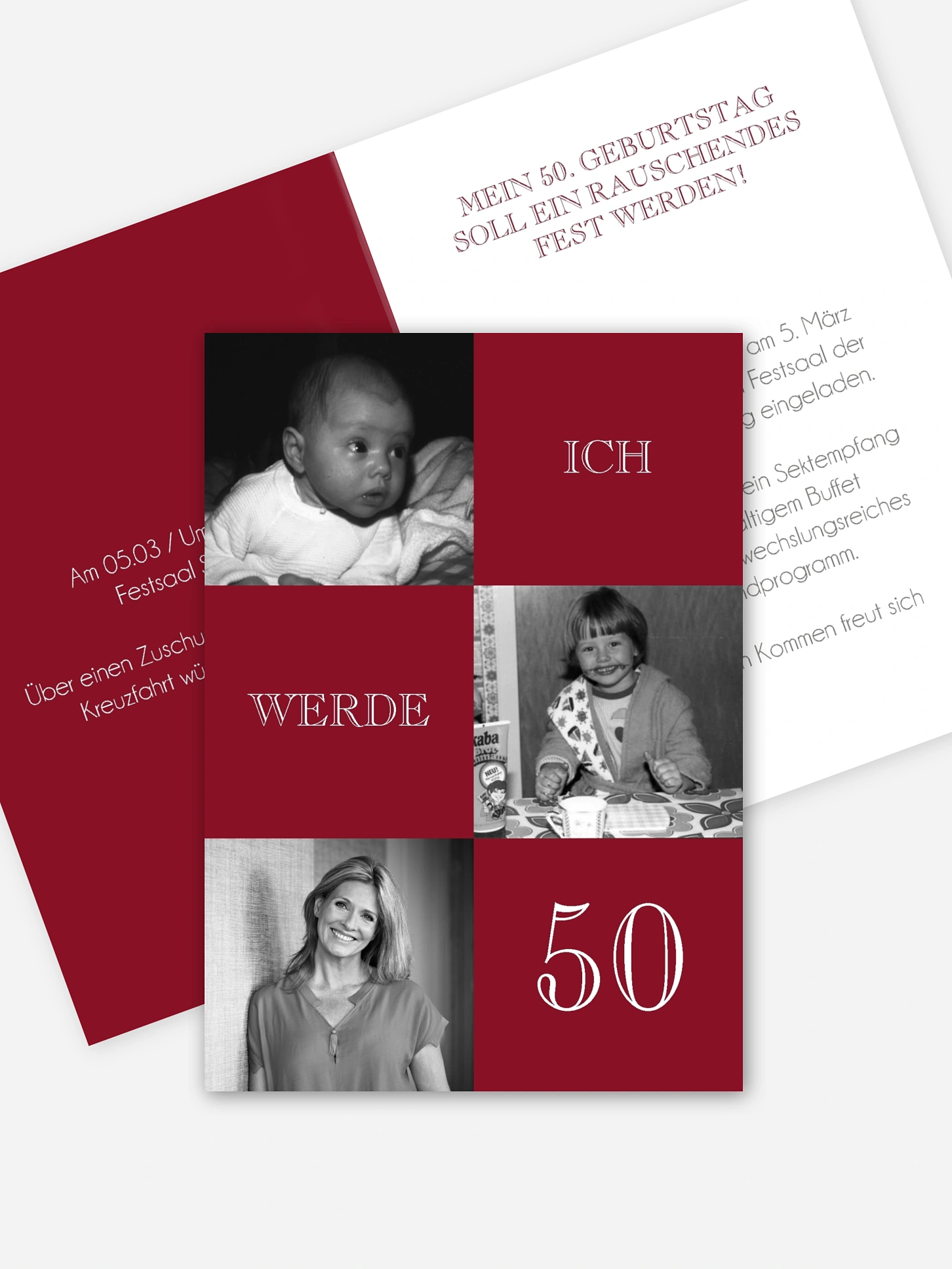 Einladung 50. Geburtstag Bildergeschichte