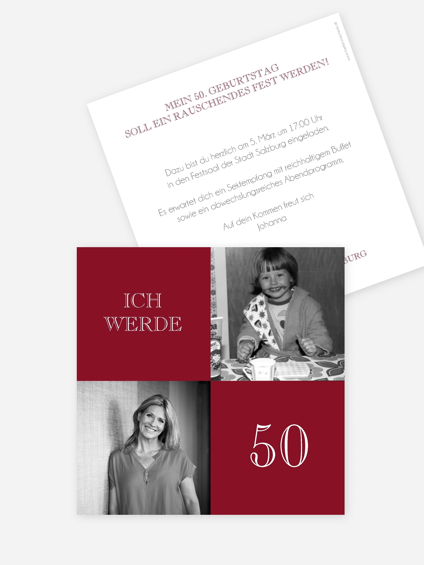 Einladung 50. Geburtstag Bildergeschichte