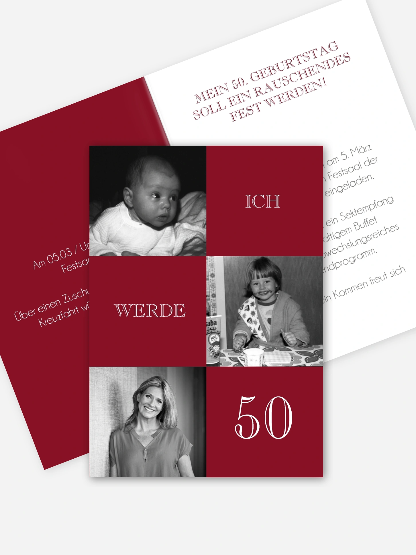 Einladung 50. Geburtstag Bildergeschichte