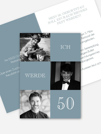 Einladung 50. Geburtstag Bildergeschichte