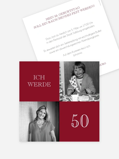 Einladung 50. Geburtstag Bildergeschichte