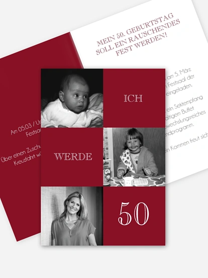 Einladung 50. Geburtstag Bildergeschichte