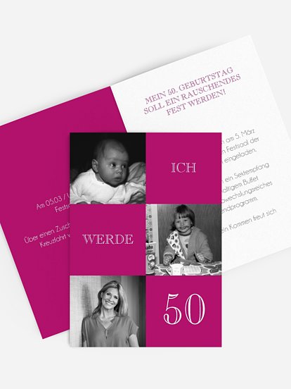 Einladung 50. Geburtstag Bildergeschichte