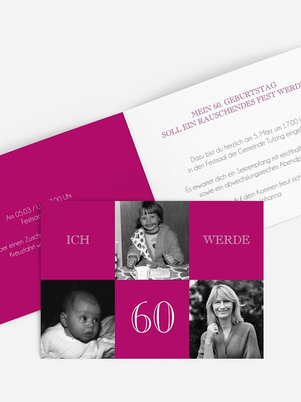 Einladungskarten 60 Geburtstag Bildergeschichte