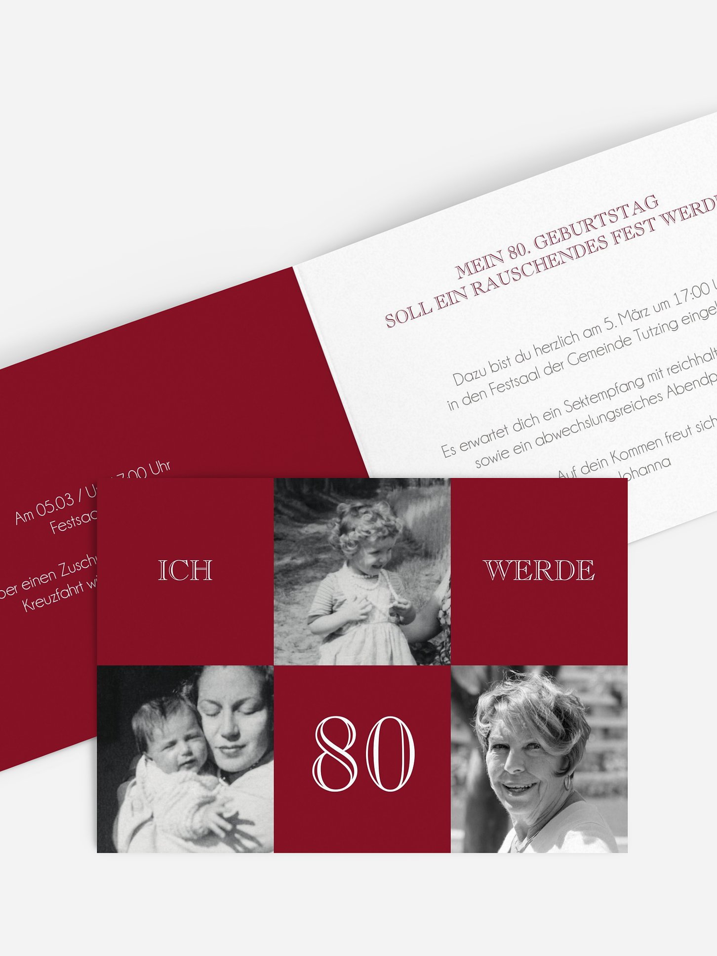 Einladung 80. Geburtstag Bildergeschichte