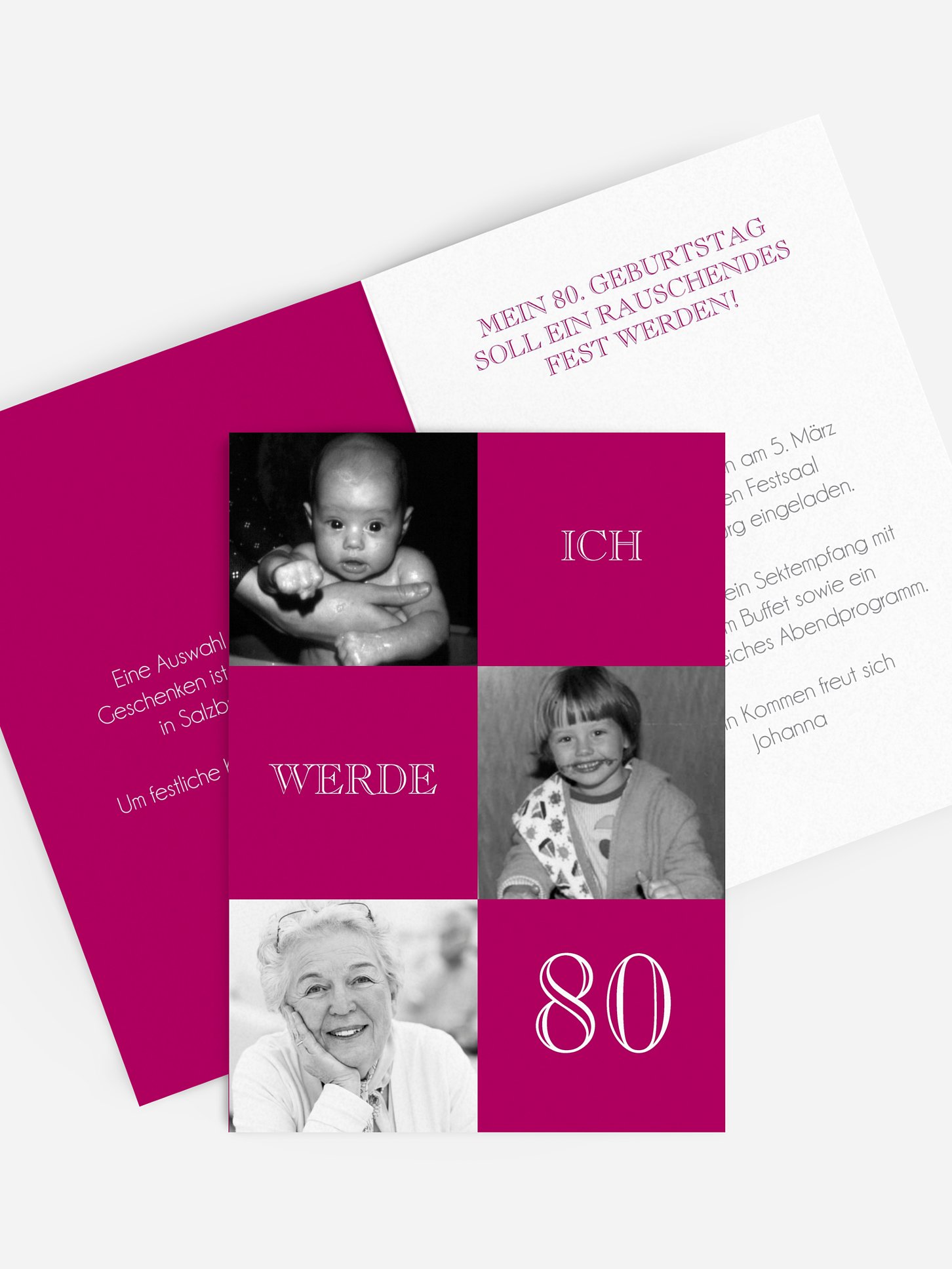 Einladung 80. Geburtstag Bildergeschichte