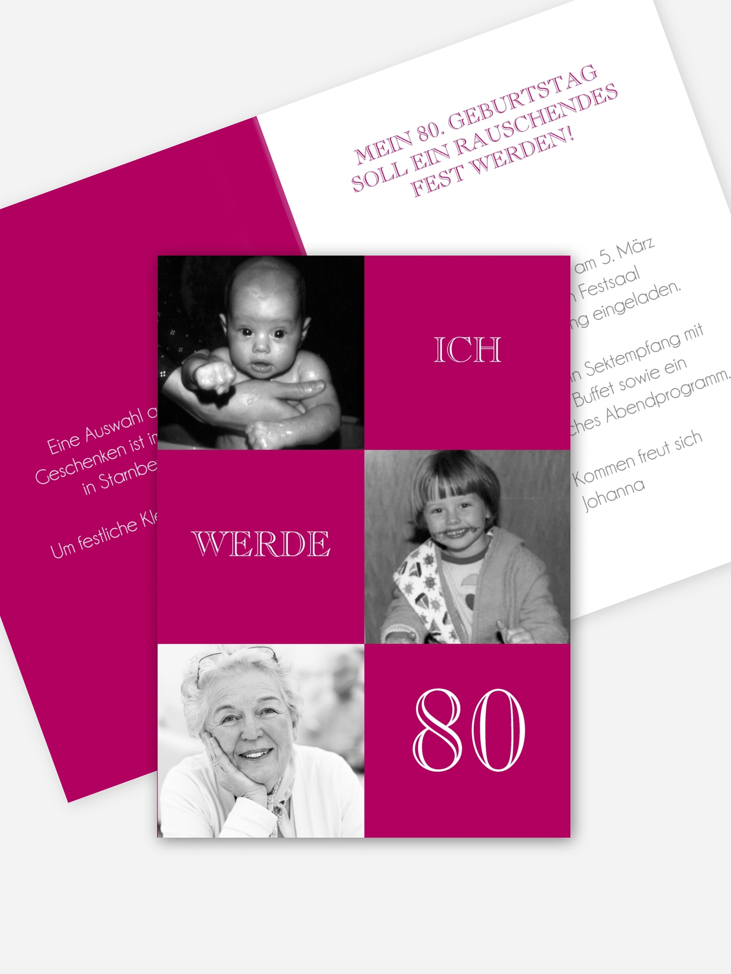 Einladung 80. Geburtstag Bildergeschichte