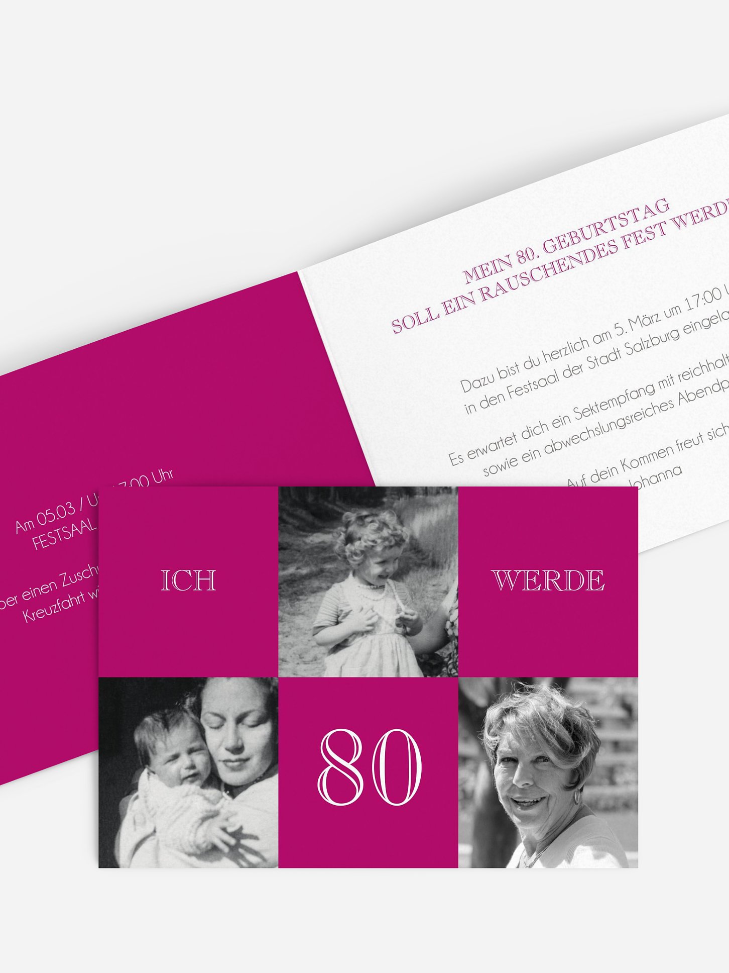 Einladung 80. Geburtstag Bildergeschichte