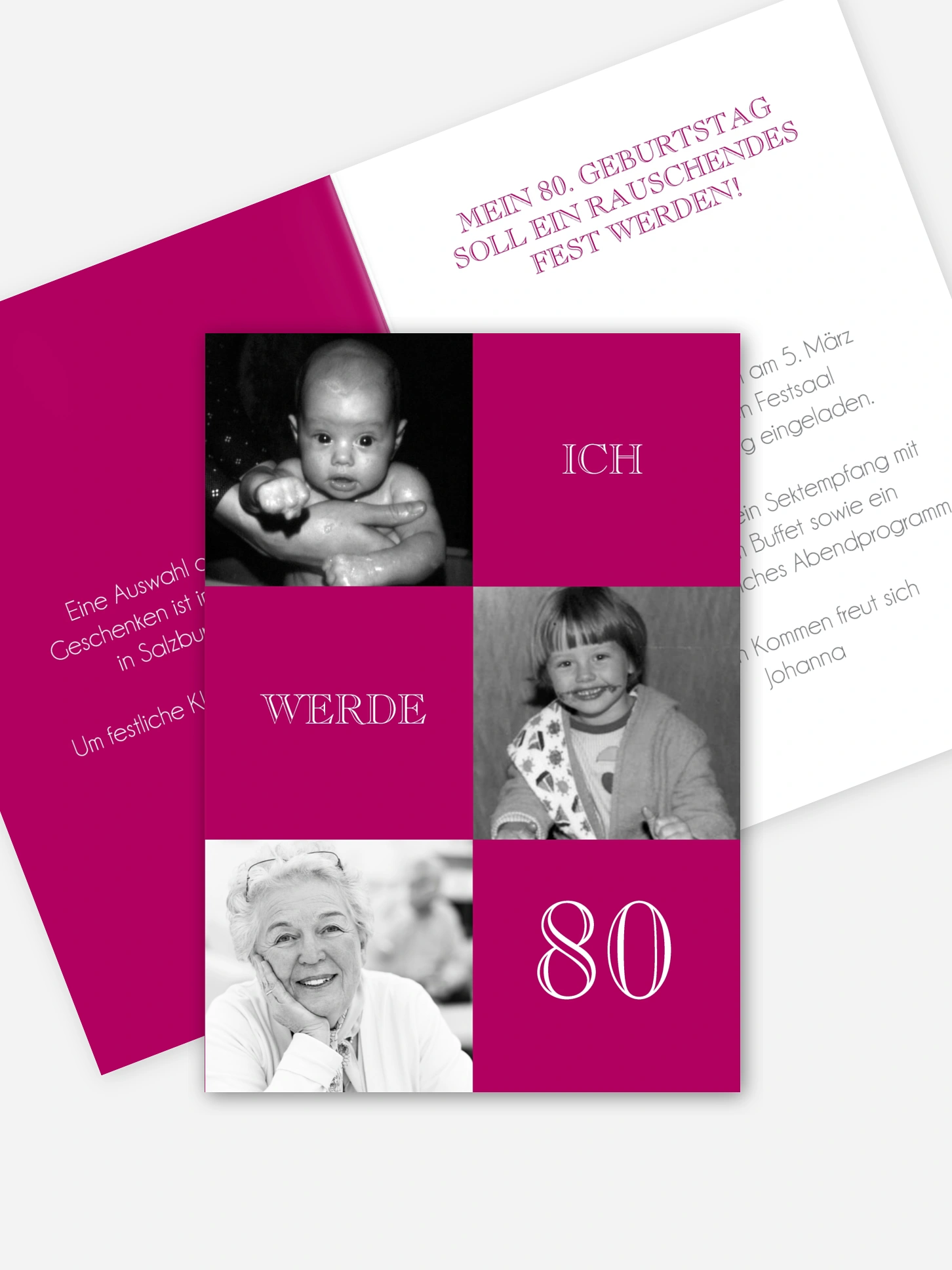 Einladung 80. Geburtstag Bildergeschichte