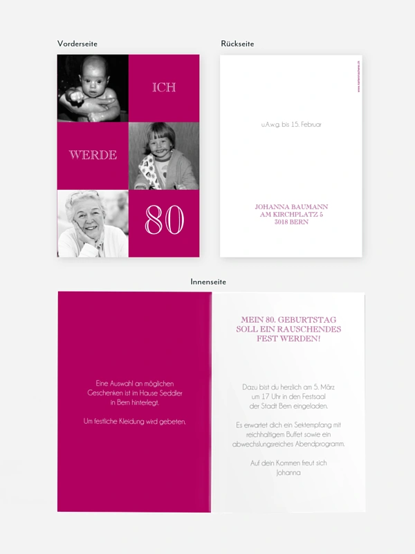 Einladung 80. Geburtstag Bildergeschichte