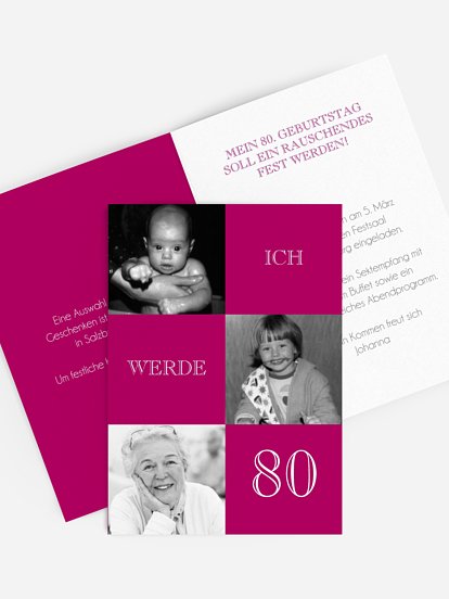 Einladung 80. Geburtstag Bildergeschichte