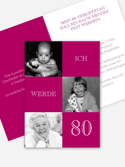 Einladung 80. Geburtstag Bildergeschichte