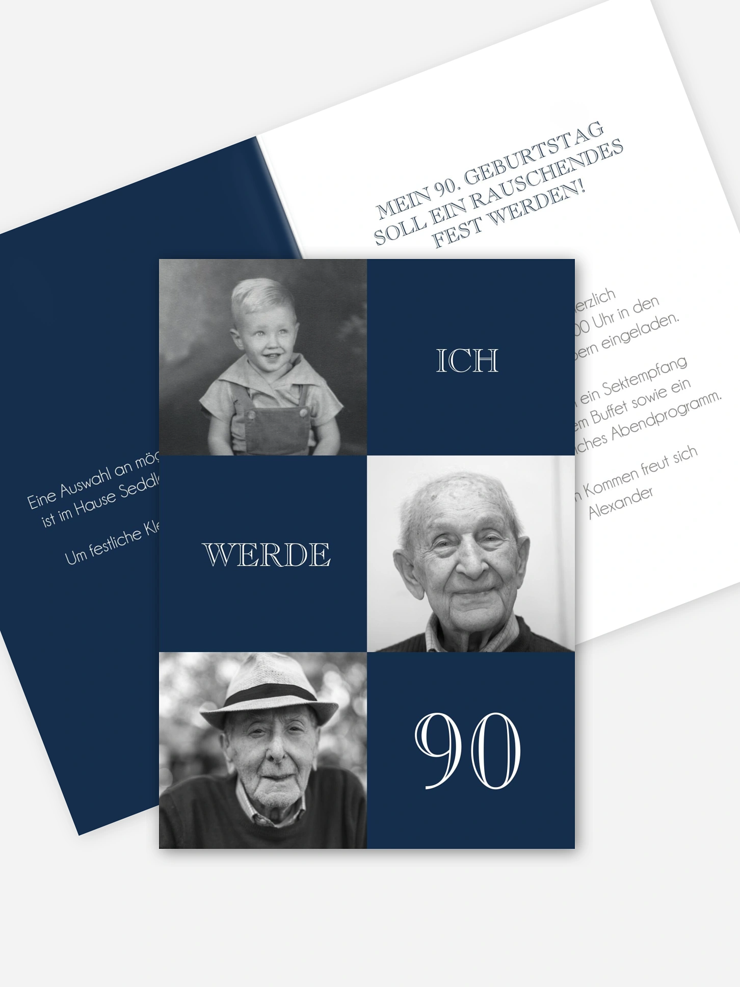 Einladung 90. Geburtstag Bildergeschichte