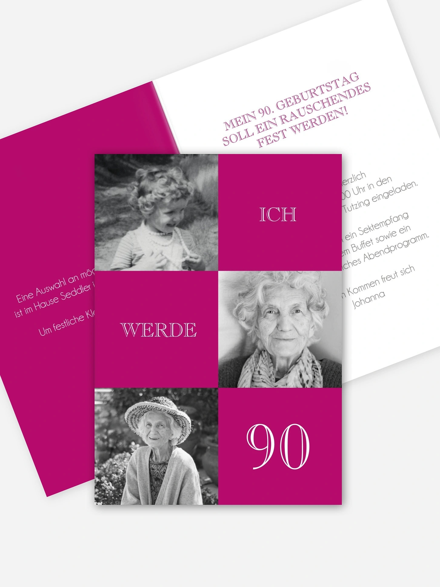 Einladung 90. Geburtstag Bildergeschichte
