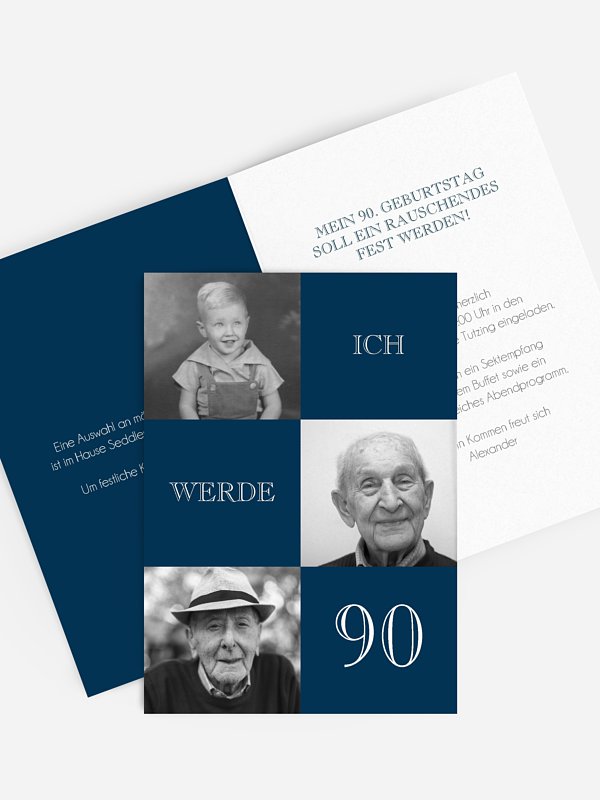 Einladung 90. Geburtstag Bildergeschichte
