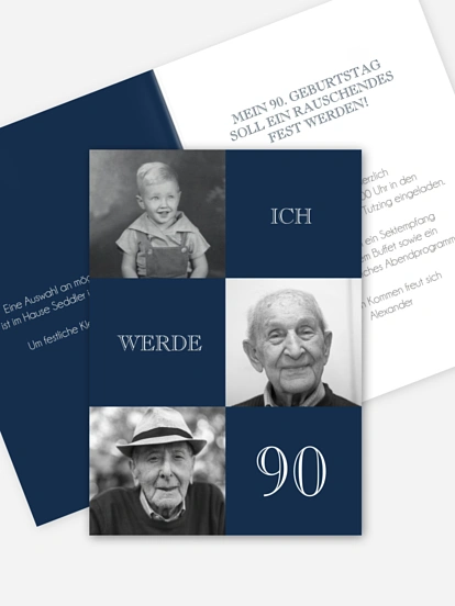 Einladung 90. Geburtstag Bildergeschichte